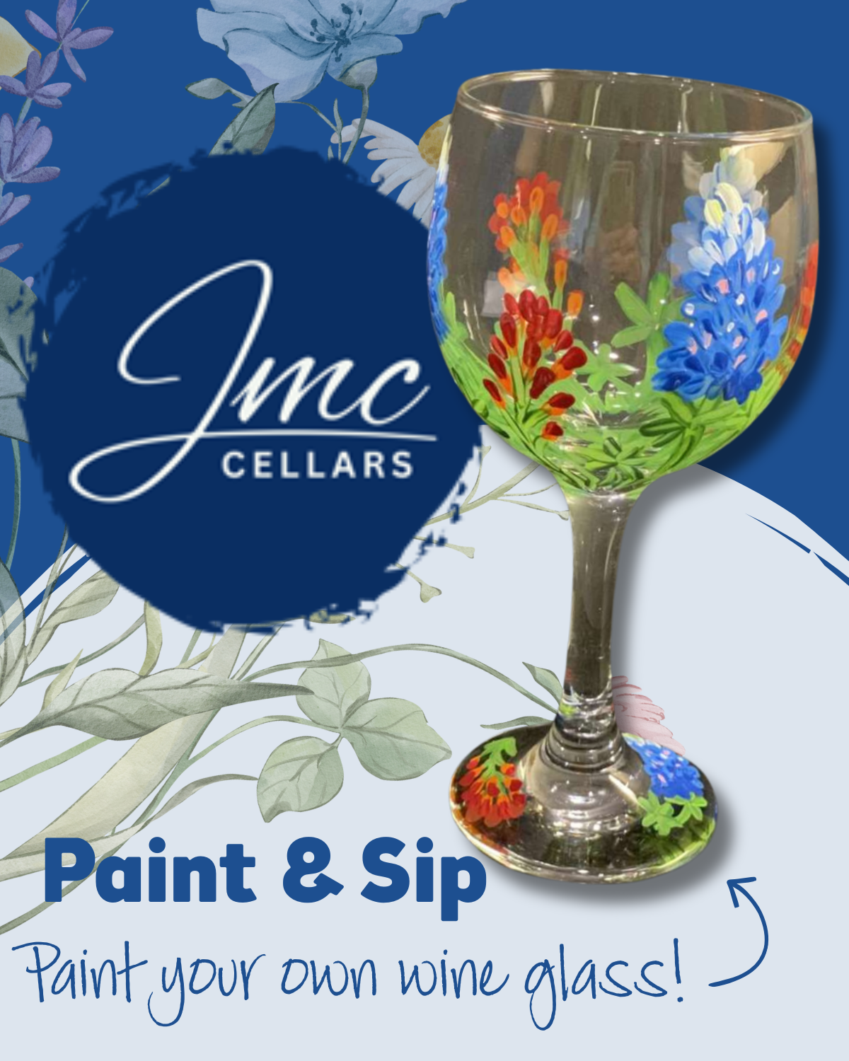 Wildflower Wine Glass